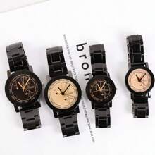 New Concept Black Tech Korean Style Minimalist Fashion Creative Personalized Roulette Watch For Men And Women Students - Black - View 2