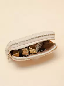 Fashionable Geometric Pattern Double Zipper Lightweight Fashion For Anniversary For Birthday Gift For Gift White-Collar Workers For Male For Female Business Casual Pouch For Women Wallet Mini Wallet Purse Wallet Coin Wallet