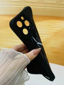 1pc Black Oil Painting Horse Design Phone Case Compatible With Apple Models - Black - View 3