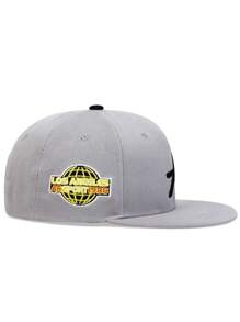 AR 1頂男士哥德風格字母刺繡棒球帽-可調節防曬帽，適用於春秋時節街頭休閒戶外穿著