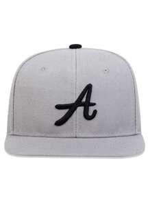 AR 1頂男士哥德風格字母刺繡棒球帽-可調節防曬帽，適用於春秋時節街頭休閒戶外穿著