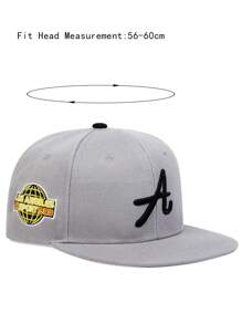 AR 1頂男士哥德風格字母刺繡棒球帽-可調節防曬帽，適用於春秋時節街頭休閒戶外穿著