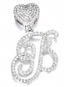 銀色連鎖字母吊墜項鍊,精緻字母吊墜附有a到z的不對稱字母陳述,不對稱字母頸鏈,禮品盒包裝 - 銀色 - 查看 32