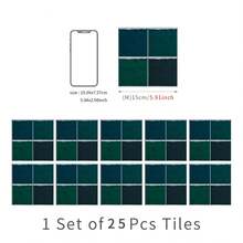 Alwayspon Thick Vinyl Provence Wall Tile Sticker Self-Adhesive, Peel and Stick Mosaic Backsplash Tile Transfer Sticker for Kitchen Bathroom,Provence Green 15x15cm/6x6 - Provence Green - View 11