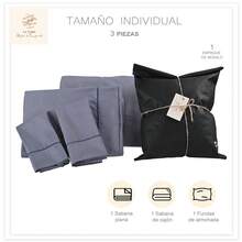 Juego de Sábanas Individual 2800 Hilos Extra Suave Premium Lisa Soft Nature - Gris Oscuro - Ver 9