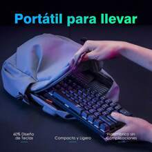 ET 60% Teclado Mecánico Gamer Inalambrico 61 Teclas de Azul Interruptor, Teclado Mécanico de Computadora, Outemu Blue Switch, Bluetooth+2.4g Usb+Cable Removible, Teclado Ergonomico Portatil Para Juegos&Oficina, Win/Macbook OS/ios/Android/Ipad, Excelente Regalo para Niños del Día de los Reyes Magos, Navidad, Cumpleaños - Negro - Ver 7