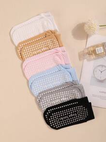 6 Pairs Pilates Non-Slip Yoga Socks, Grip Socks, For Gym Sports - Multicolor - View 1