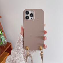 1 Pieza Funda Para Teléfono Iphone Ptu Con Correa Para Colgar - Albaricoque - Ver 1