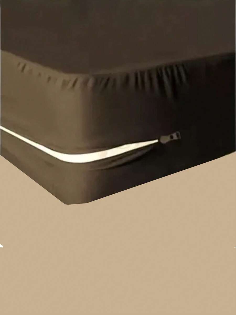 Cubre Colchón Protector Matrimonial Con Cierre protección para el colchón completa Cubre Colchón Protector con Cierre silenciosa, Lavable a máquina, Suave para Dormir cómodamente por la Noche - chocolate - Ver 1