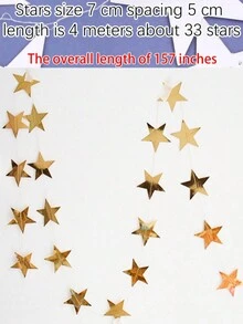 Party Decoration Paper Garland With Stars And Tassels, Paper-based - mirror gold star - View 5