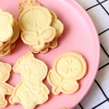 4pcs Sunflower & Marigold Flower Shaped Cookie Cutter With Spring Stamp, For Diy Baking Tools - Flower (A) - View 7