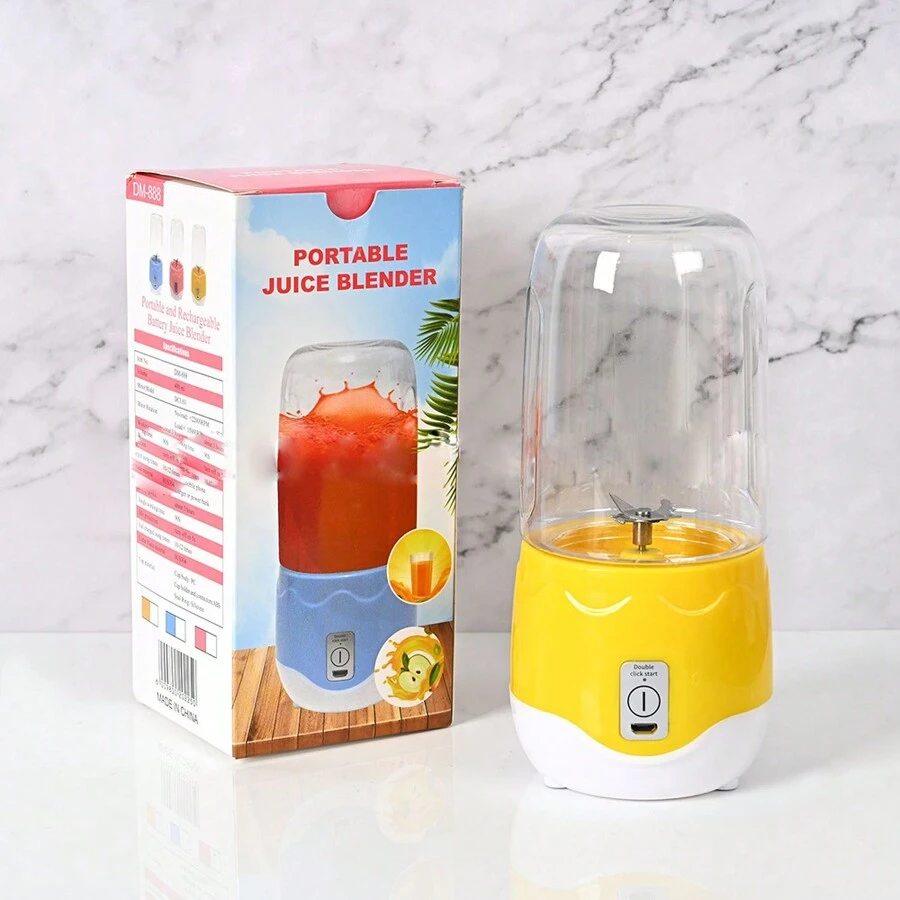 1pc Yellow Portable Wireless Juicer Cup With Usb, Multifunctional For