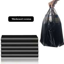 50pcs Black Thick Disposable Plastic Garbage Bag, Large Size For Home Use - Black - View 3