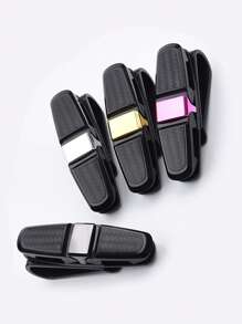 1pc Car Sunglasses Holder, Multi-Functional Glasses Clip Mount For Car Sun Visor - Hot Pink - View 8