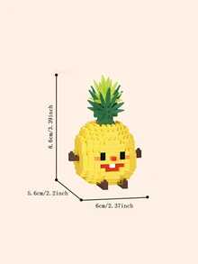 食物主题积木玩具套装，可爱食物形状桌面摆件，适合作为儿童生日礼物房间装饰冬季礼物彩色积木彩色积木 - 黃色 - 查看 3