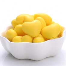 10入組心形矽膠珠子DIY基本款配件