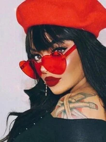 Heart Decor Novelty Fashion Glasses - Multicolor - View 3