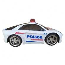 Brinquedo Carrinho De Polícia Carro com Luzes Som E Movimento para crianças Bate e volta - Branco - Visão 3