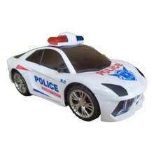 Brinquedo Carrinho De Polícia Carro com Luzes Som E Movimento para crianças Bate e volta - Branco - Visão 5