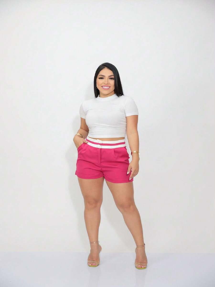 Women Shorts - Màu Hồng Tươi - Xem 1