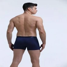 1条男士内裤支撑三角裤运动短裤，透气 - 寶藍色 - 查看 3