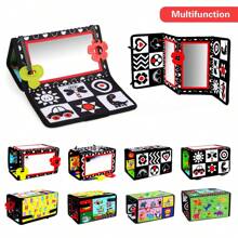 Christmas Decoration Foldable Baby Mirror Toy For Tummy Time, Sensory Toy With Black & White Contrast Patterns And Abc Letters, Suitable For 0-12 Months Infant, Double-Sided Mirror Fabric Book