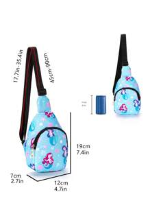 7.4英寸女生可愛美人魚斜挎包,幼兒腰包,戶外、休閒、學校、旅行背包,收納包,兒童專用袋