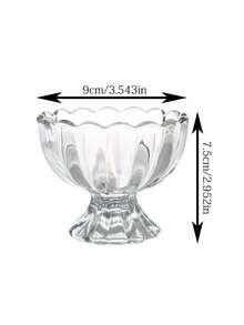 1入200ml花形透明玻璃冰淇淋杯,適用於甜點、冰淇淋、水果沙拉和下午茶 - 無色 - 查看 8