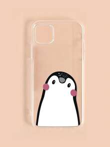 1 pieza Funda de iphone transparente con blanco con diseño de pingüino - Multicolor - Ver 3