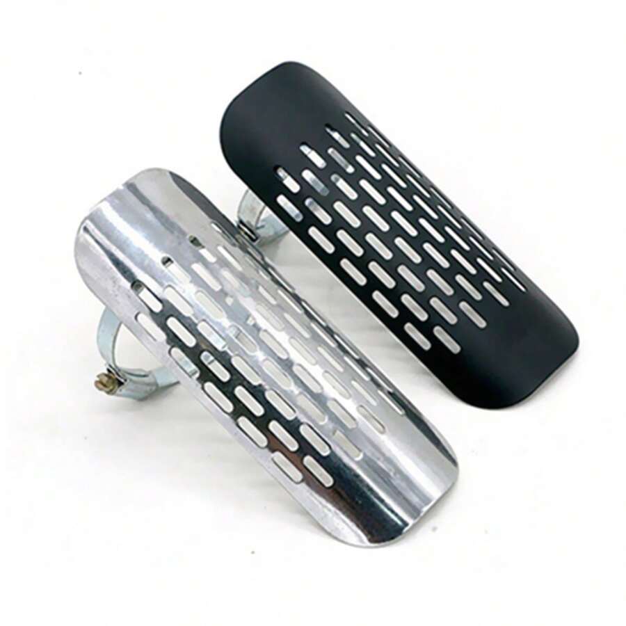 1PC Motorcycle Universal Exhaust Muffler Heat Shield Cover For  Kawasaki Suzuki Touring Bobber Dirt bike - Silver - View 1