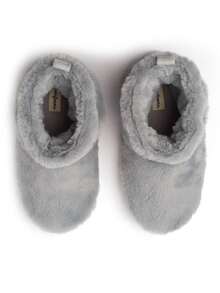 Dearfoams Women's Kimber Furry Bootie Slipper - Màu Xám nhạt - Xem 6