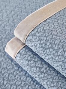 1入豪華珊瑚絨沙發套,拼接色彩設計,四季用沙發墊,具有防貓狗刮傷功能 - 藍色 - 查看 3