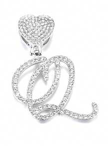 銀色連鎖字母吊墜項鍊,精緻字母吊墜附有a到z的不對稱字母陳述,不對稱字母頸鏈,禮品盒包裝 - 銀色 - 查看 20