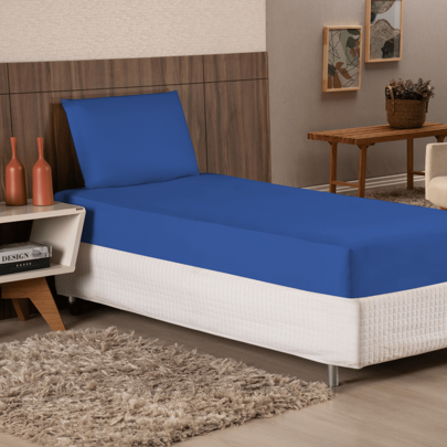 Jogo de Lençol e Fronha De Cama Solteiro Microfibra 170 Fios - Várias Cores