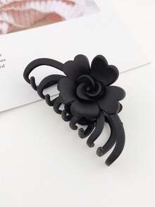 4pcs Ladies' Simple Matte Rose Shaped Plastic Hair Claw Clips For Daily Use - Multicolor - View 6