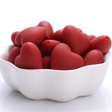 10入組心形矽膠珠子DIY基本款配件