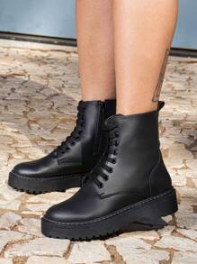 Women Fashion Boots - 黑色 - 查看 1
