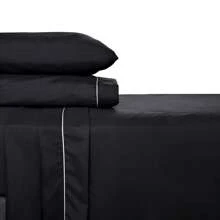 Juego de Sábanas Matrimonial 2800 Hilos Extra Suave Premium Lisa Soft Nature - Negro - Ver 3