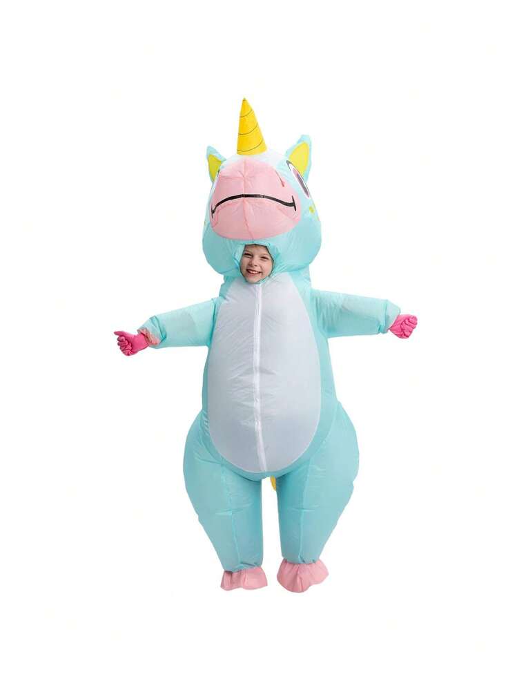 JOYIN Spooktacular Creations Inflatable Costume Unicorn Full Body Unicorn Air Blow-Up Deluxe Halloween Costume - Blue - View 11