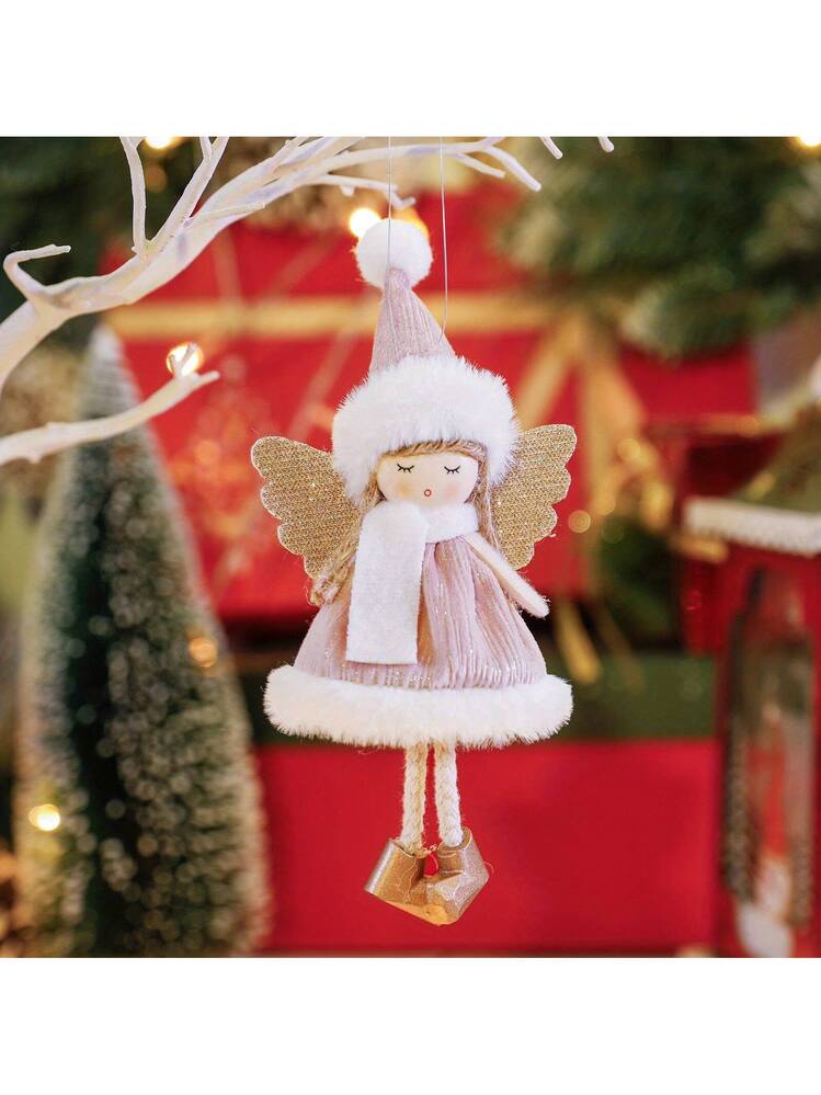 24 Decorazioni Angeli Per Albero Di Natale | Set Con Cordini | Portafortuna In Seta Di Latte | Regalo Per Capodanno E Battesimo