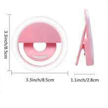 AXNEN (Bianco) Anello luce selfie a 36 perle LED - Versione migliorata con batteria da 150 mAh, ricaricabile USB, portatile, molletta circolare compatibile con , smartphone, laptop, iPad, fotografia, telecamera e video - Perfetto per i selfie trucco delle ragazze! Adatto per selfie e live streaming, luce portatile