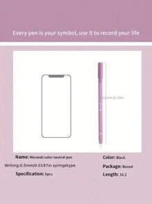 1 Hộp/6 cái Nhanh khô Đen Gel Ink Bút mực , 0.5mm Tốt Điểm , Trơn tru Viết - Nhiều màu - Xem 2