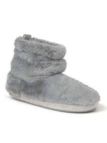 Dearfoams Women's Kimber Furry Bootie Slipper - Màu Xám nhạt - Xem 3