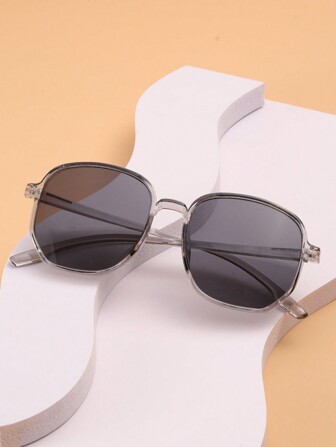 1pc Men Cool Glasses Geometric Frame Fashion Glasses For Daily Life Elegant Shades Accessories Beach Accessories Glasses Shades Boho Elegant For Summer Beach Vacation,Outdoor,Travel