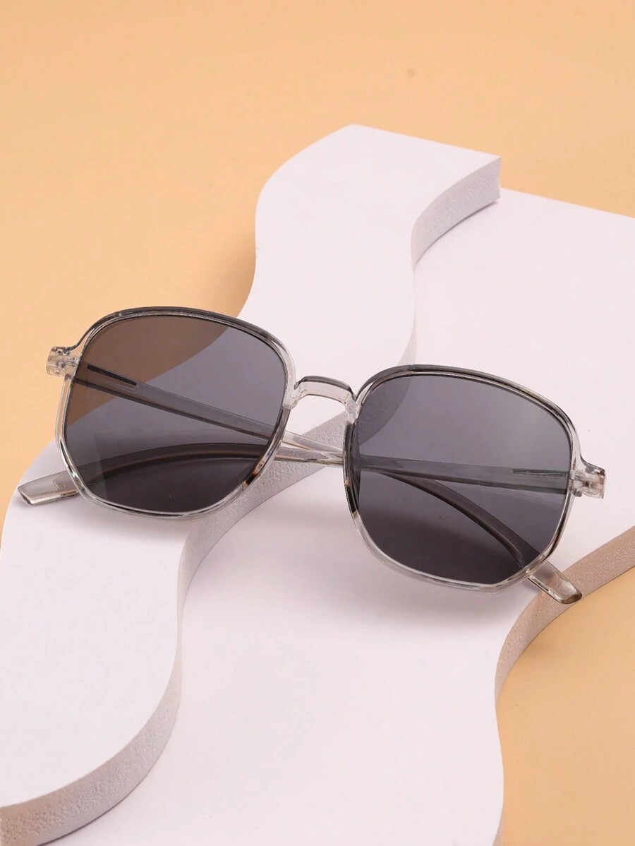 1 chiếc kính mát nam gọng hình học thời trang kính mát cho cuộc sống hàng ngày phụ kiện kính mát thanh lịch phụ kiện bãi biển kính mát boho thanh lịch cho kỳ nghỉ bãi biển mùa hè, ngoài trời, du lịch - Màu xám đen - Xem 1