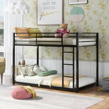 Nestfair Twin over Twin Metal Bunk Bed with Ladder