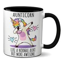 Caneca De Porcelana Criativa Unicórnio Tia Incrível More Awesome AuntCorn