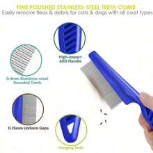 6入組彩色寵物美容梳套裝至消除,蝨子,過量的,眼淚污漬 - 彩色 - 查看 6