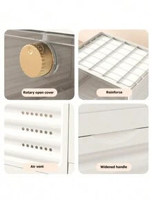 透明鞋盒,塑料加厚可折疊防塵收納容器,可堆疊組合 - 咖啡棕 - 查看 5