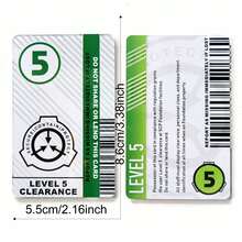 SCP Secure.Contain.Protect 1 張 2 級 5 Scp 基金會 Id 徽章鑰匙卡、角色扮演訪問卡 - 綠色 - 查看 5